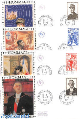 Charles de Gaulle 4v, FDC