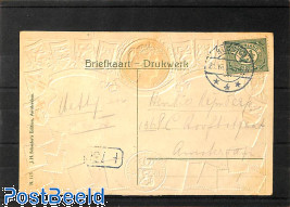 Postcard with stamps & coins pictured, Bussum