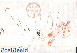 Folding letter to Schiedam with a 1847 mark and a Schiedam mark