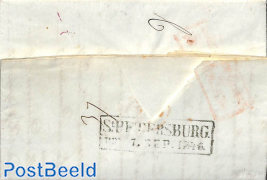 Folding invoice and letter sent from St Petersburg to The Hague