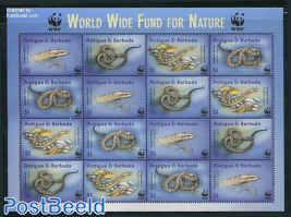 WWF, snakes minisheet