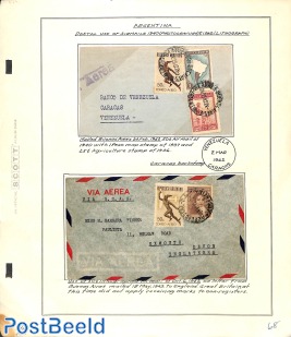 2 album pages with airmail covers