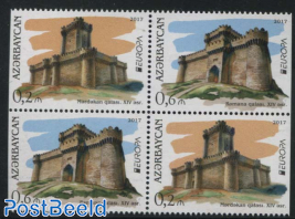 Europa, Castles 2x2v [+], Partially perforated (from booklet)