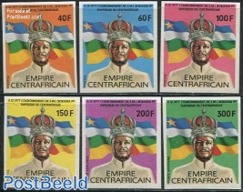 Bokassa Coronation 6v, Imperforated