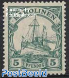 5Pf, Karolinen, with WM, Stamp out of set