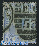 2.5p blue, plate 18, used