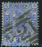 2.5p blue, plate 23, used