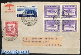Airmail cover to Italy