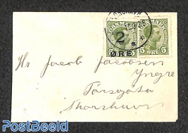 Small cover with No.1 + Danmark No. 67 sent within Thorshavn