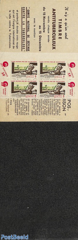Tuberculose seals booklet with 4 seals inside