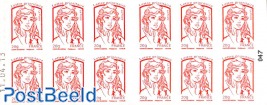 Le premier timbre qui parle, Booklet with 12x rouge s-a