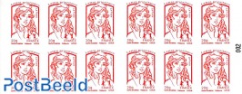 Le livre des timbres, Booklet with 12x rouge s-a