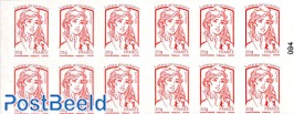 Le portail du timbre, Booklet with 12x rouge s-a