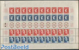 Stamp Centenary, sheet, some foldings upper border