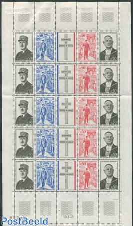 Charles de Gaulle minisheet with 5 sets