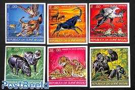 Endangered animals 6v, imperforated