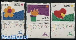 Wishing stamps 3v (with 2 phosphor bars on 80ag and 1nis stamp)