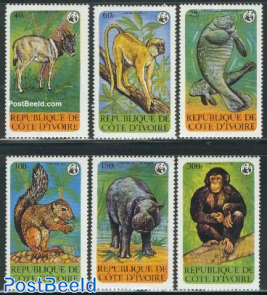 WWF, Endangered animals 6v