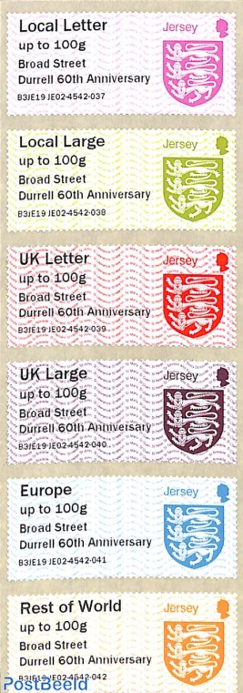 Automat stamps 6v, Durrell60th anniv.