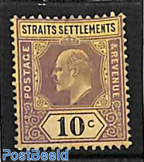 Straits Settlements, 10c, stamp out of set