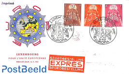Europa 3v, FDC (with map in circle)