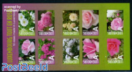 Roses 10v s-a, foil booklet
