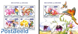 Bee eaters and orchids 2 s/s
