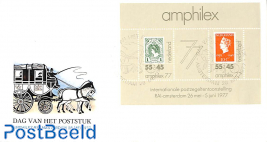 Amphilex 1977, Postal History day, cover with s/s