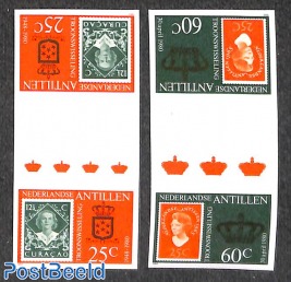Coronation 2v, gutterpairs, imperforated