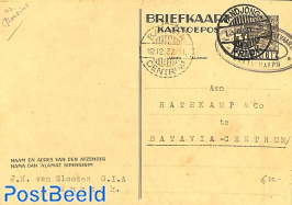 Postcard from TANDJONG to BATAVIA, shippost Koninklijke Pakketvaart my.