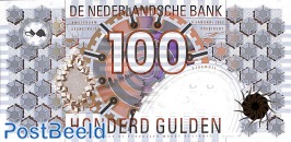 100 Gulden 1992, small (C), dark brown bar code