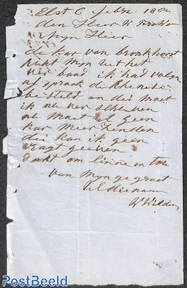 Folding letter from Elst to Arnhem