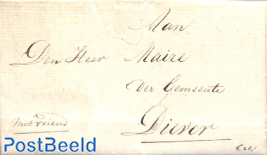Folding letter from Noordwolde to Diever