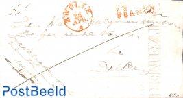 folding letter with description of a criminal. Sent from Zwolle to Dalfsen