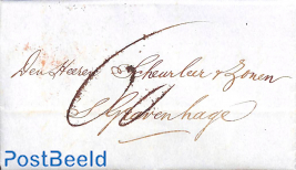 Folding letter from London to The Hague