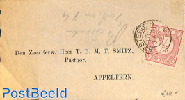 piece of paper from Amsterdam to Appeltern, drukwerkzegel 1/2 cent