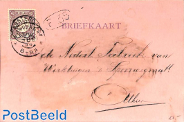 Briefkaart from Amsterdam. Drukwerkzegen Cijfer 2,5c
