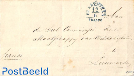 folding letter from Heerenveen to Leeuwarden via Steenwijk. 