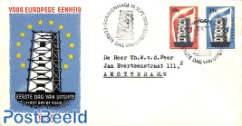 Europa 2v, FDC, typed address, closed flap