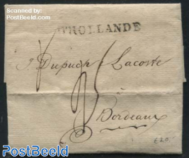 Folding letter from Amsterdam to Bordeaux