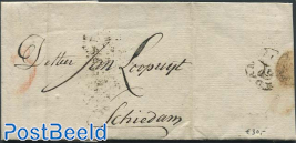 Folding letter from Amsterdam to Schiedam