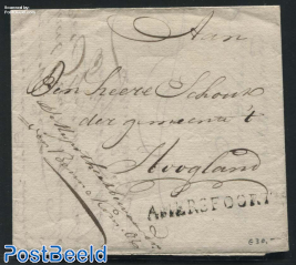 Folding letter from Amersfoort to Hoogland
