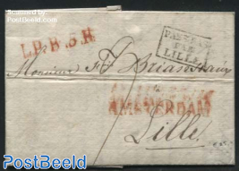 Folding letter from Amsterdam to Lille, France