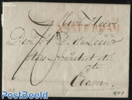 Folding letter from Amsterdam to Edam