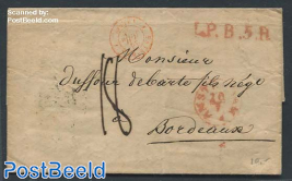 Folding letter From Amsterdam to Bordeaux