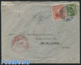 Airmail letter to Rio de Janeiro. Postmark: Deutsche luftpost Europa-Suedamerika
