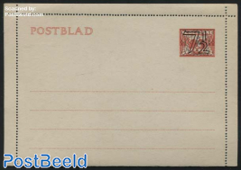 Card letter (Postblad), 7.5c on 3c