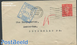 Letter to the mayor of Amsterdam, postage due 15c