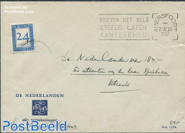 Envelope from Amersfoort to Utrecht, postage due