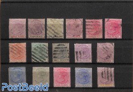 Lot Victoria stamps */o, Lagos